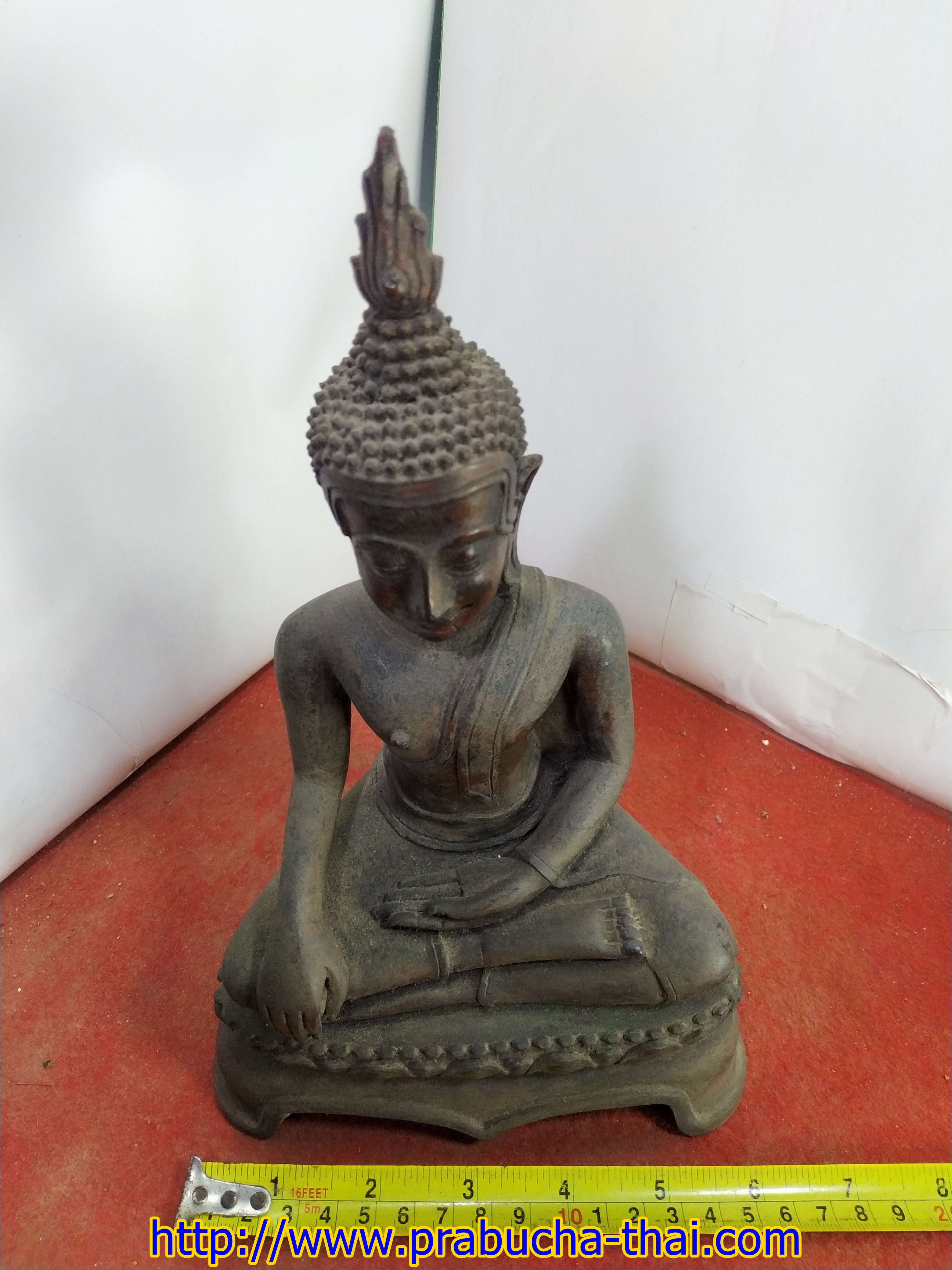 พระอู่ทอง ฐานบัวสามขา หน้าตัก 5 นิ้ว เนื้อสำริด