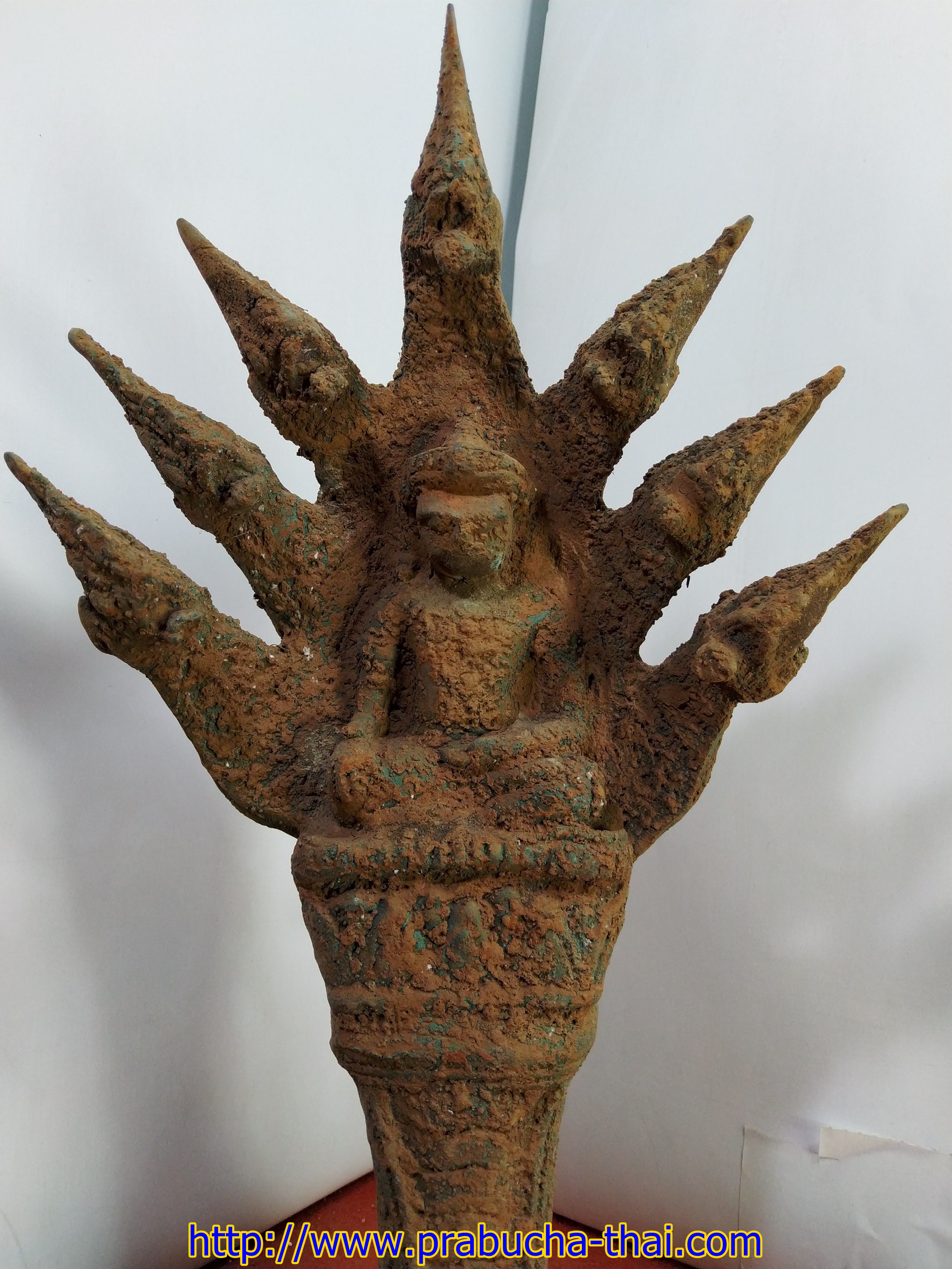 พระนาคปรก พระทราวดี ปางนาคปรก เนื้อโลหะสำริด สภาพเก่า