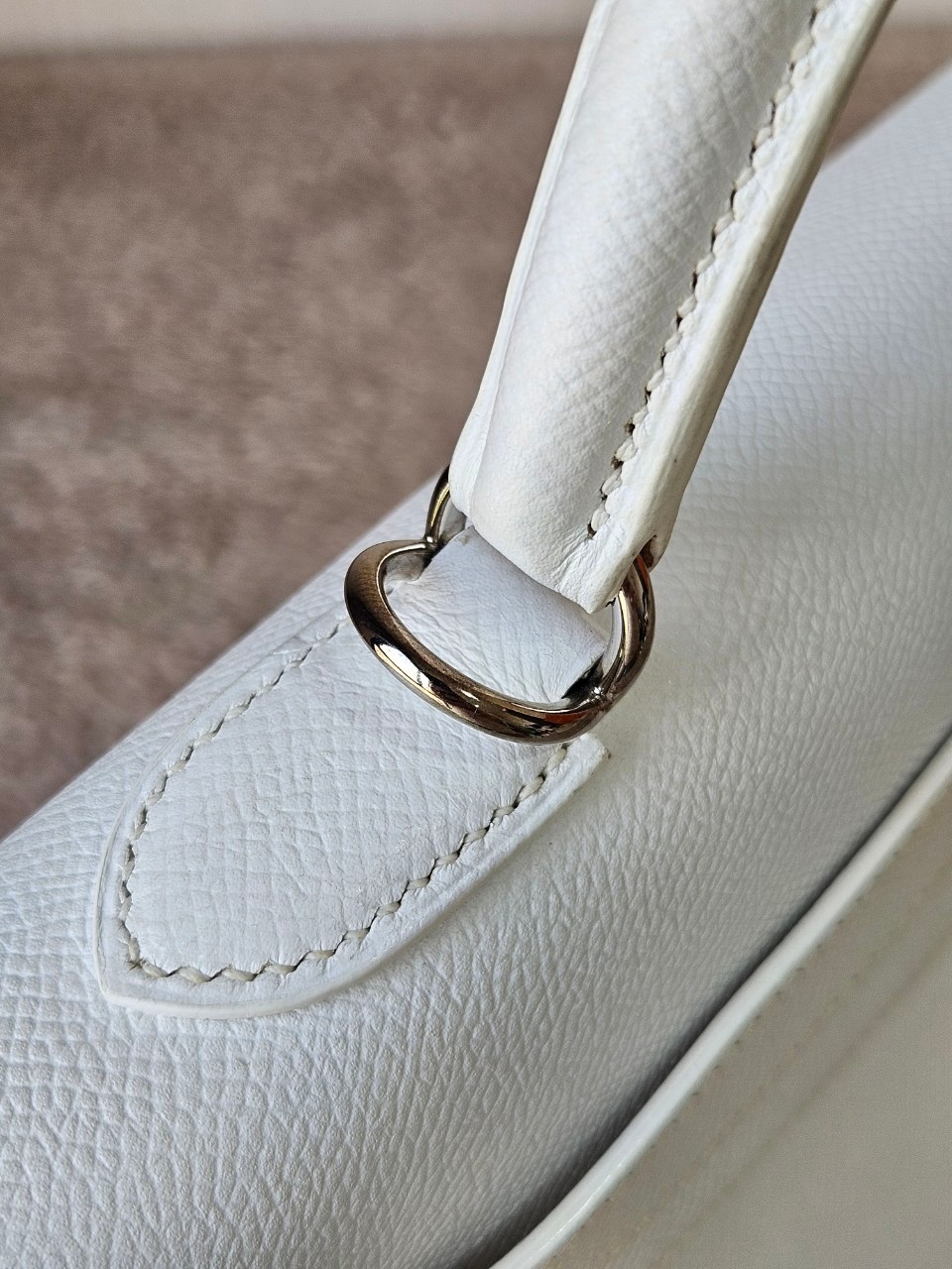 Hermes K32 Blance Epsom PHW stamp K