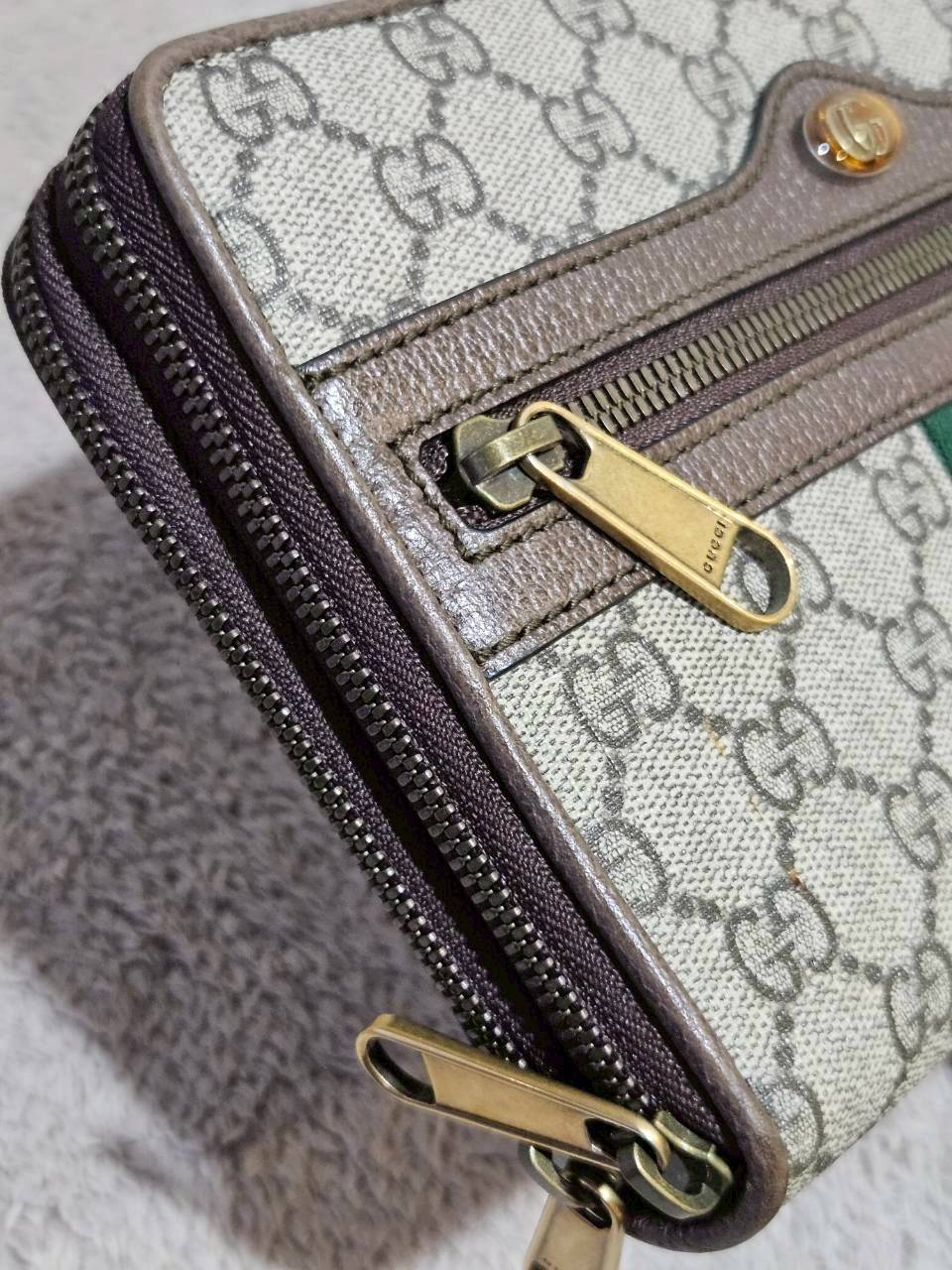 Gucci 575722 Ophidia Shoulder Bag Supreme Beige Brown