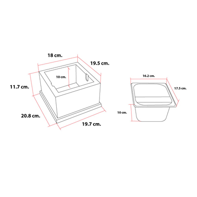 อ่างเคาะกากกาแฟ +กล่องไม้ตั้งอ่างเคาะกาก สูง 11.8 (ตัวเล็ก) 1610-262