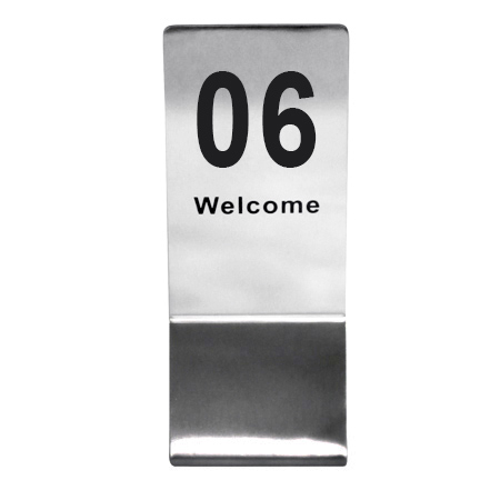 ป้ายโต๊ะสแตนเลสทรงสูง เลข 1-20 1617-020