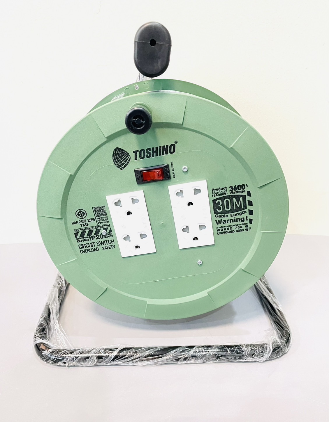 โรลเก็บสายไฟ โตชิโน 3x1.5 30เมตร.PM315ST-30M