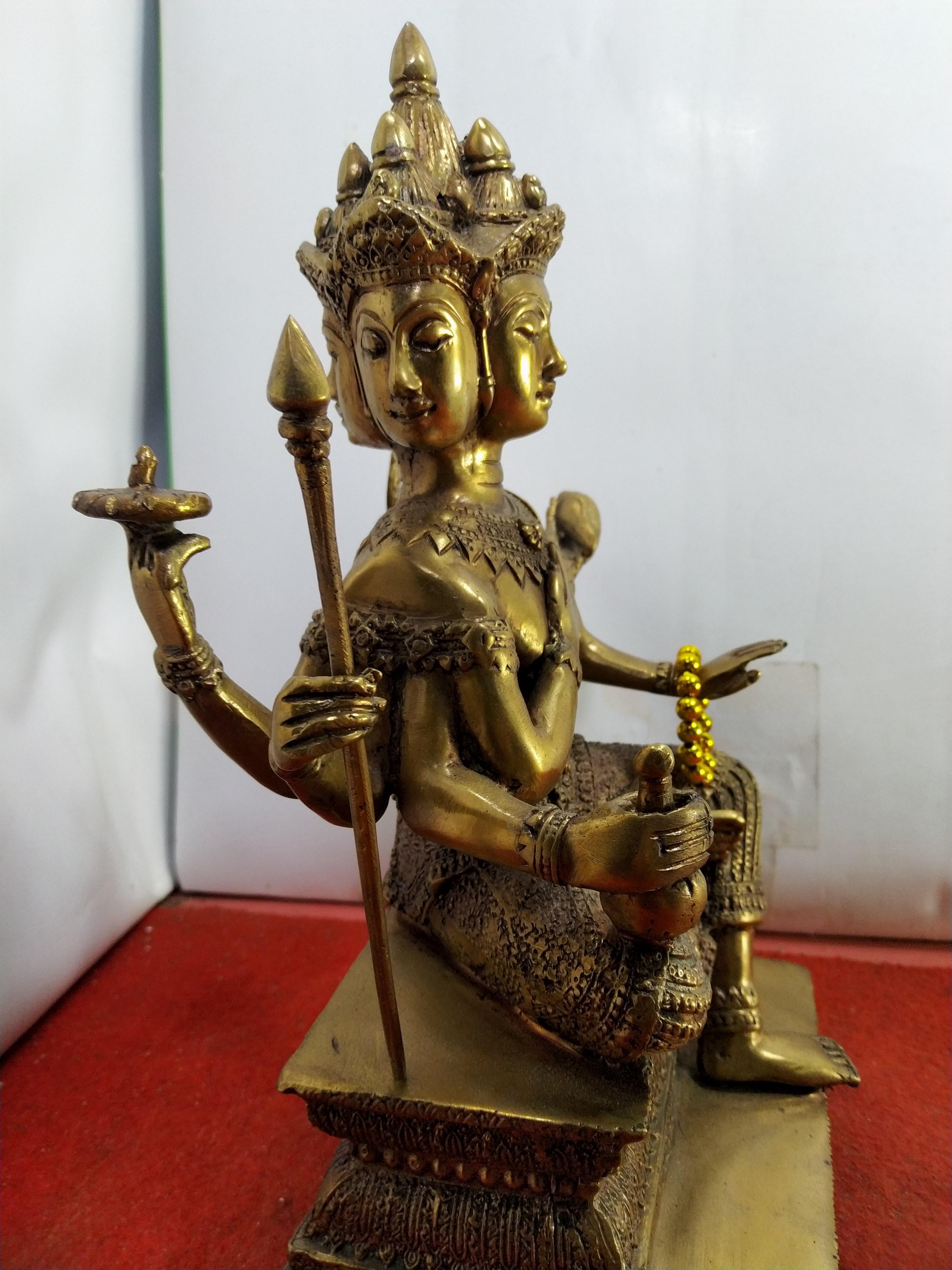 พระพรหม (ท้าวมหาพรหม) พระพรหมสี่หน้า เนื้อนวะโลหะ