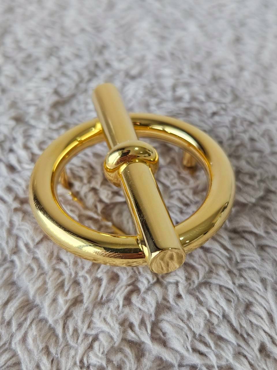 Hermes Belt สายสีเขียว/น้ำเงิน หัวกลมทอง