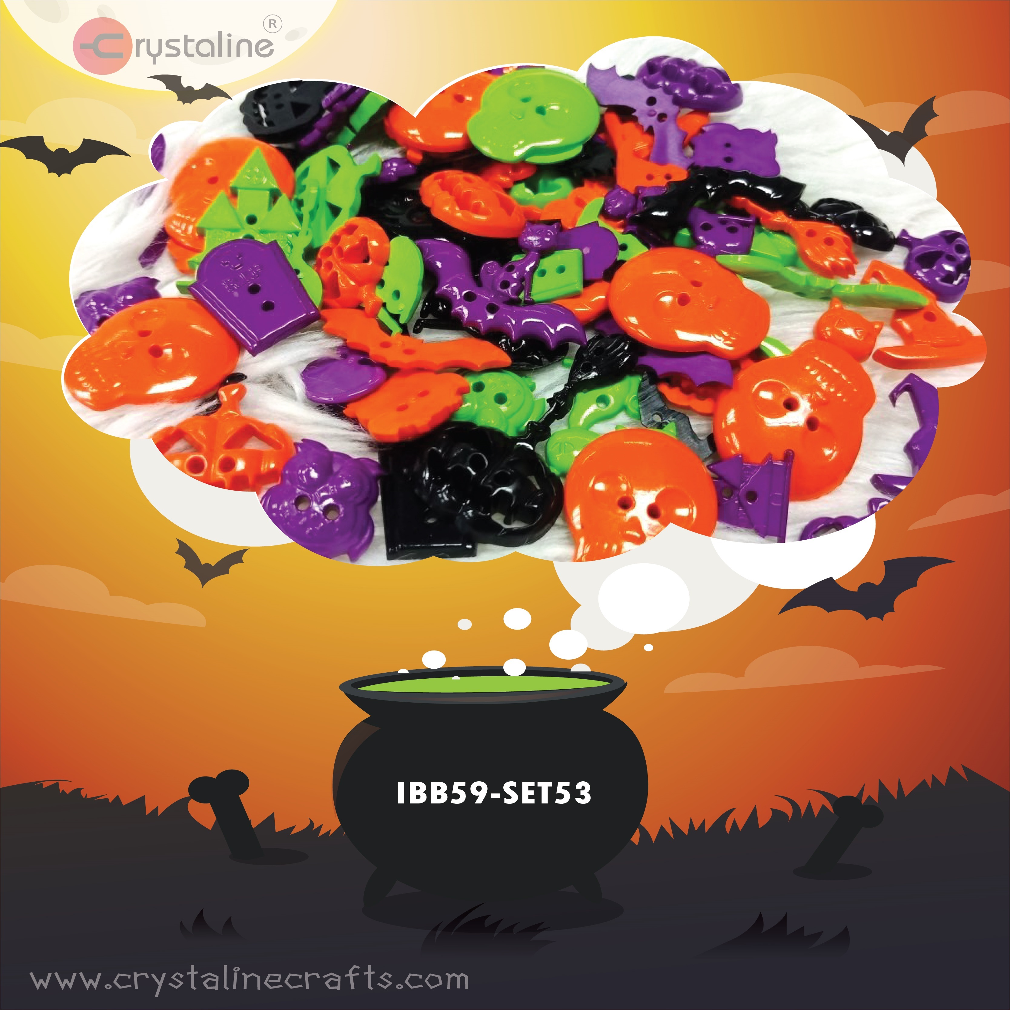 Helloween button - Helloween col. (100g/pack)