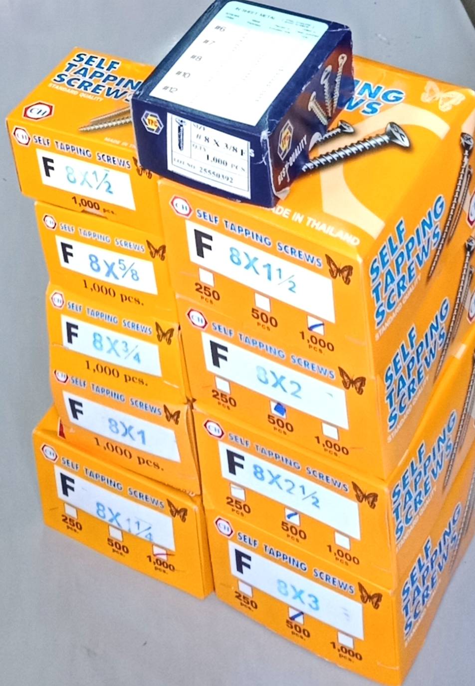 เกลียวปล่อย หัวแบน F #8 (กล่อง)
