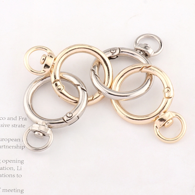 ขายส่ง(10ชิ้น,50ชิ้น)**New design** ห่วงวงกลม ห่วงกลมแบบสปริง ตะขอพวงกุญแจ อะไหล่พวงกุญแจ