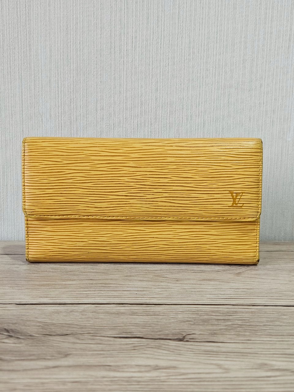 LV Epi Trifold Yellow Long Wallet