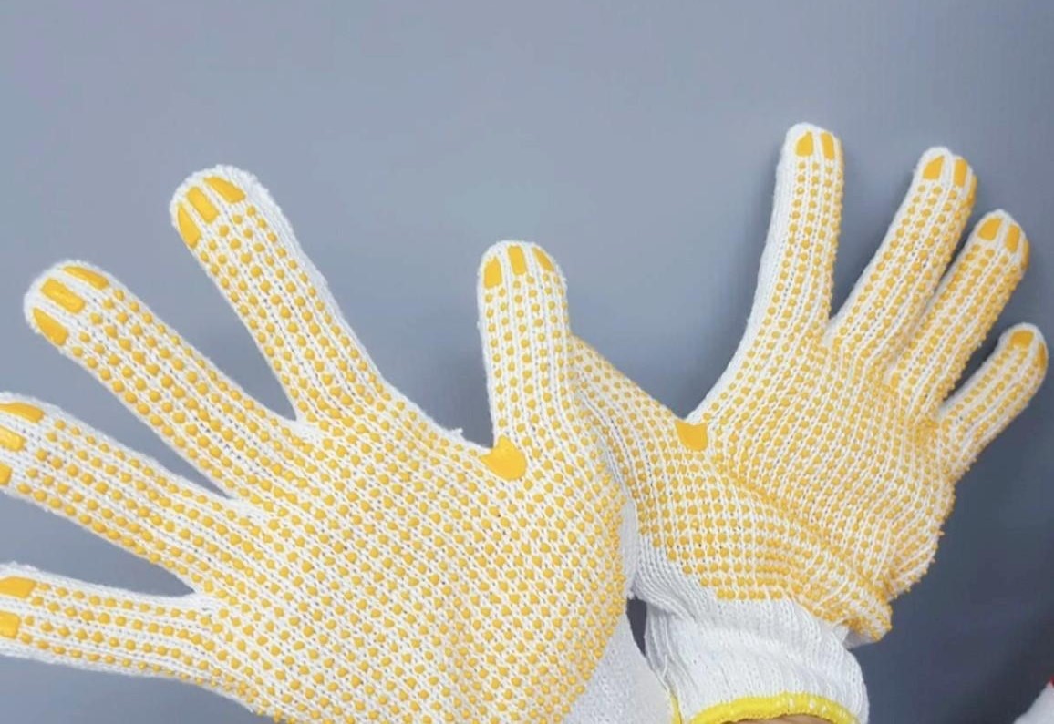 ถุงมือผ้า มีปุ่มกันลื่น