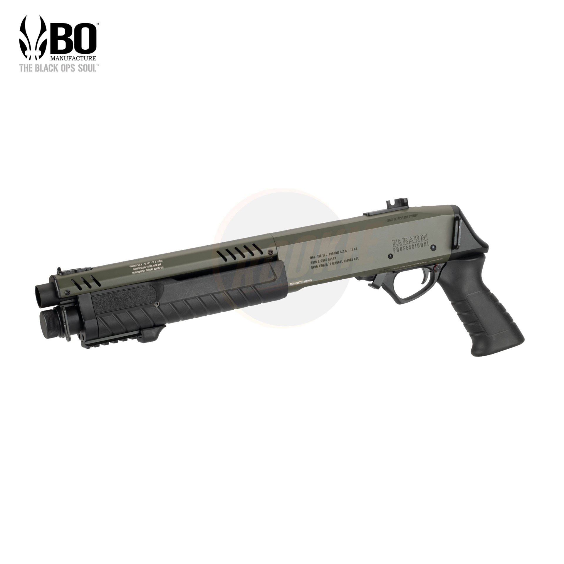 BO FABARM STF/12 Short Initial 11" Gas Pump Action Shotgun (OD)