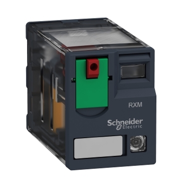 RXM4AB2P7 SCHNEIDER Miniature plug in relay, Harmony, 6A, 4CO, with LED, lockable test button, 230V AC