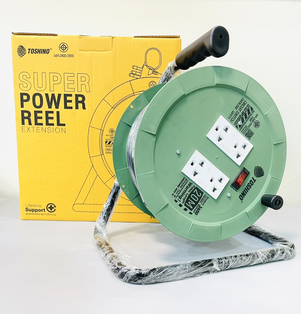 โรลเก็บสายไฟ โตชิโน 3x1.5 20เมตร.PM315ST-20M
