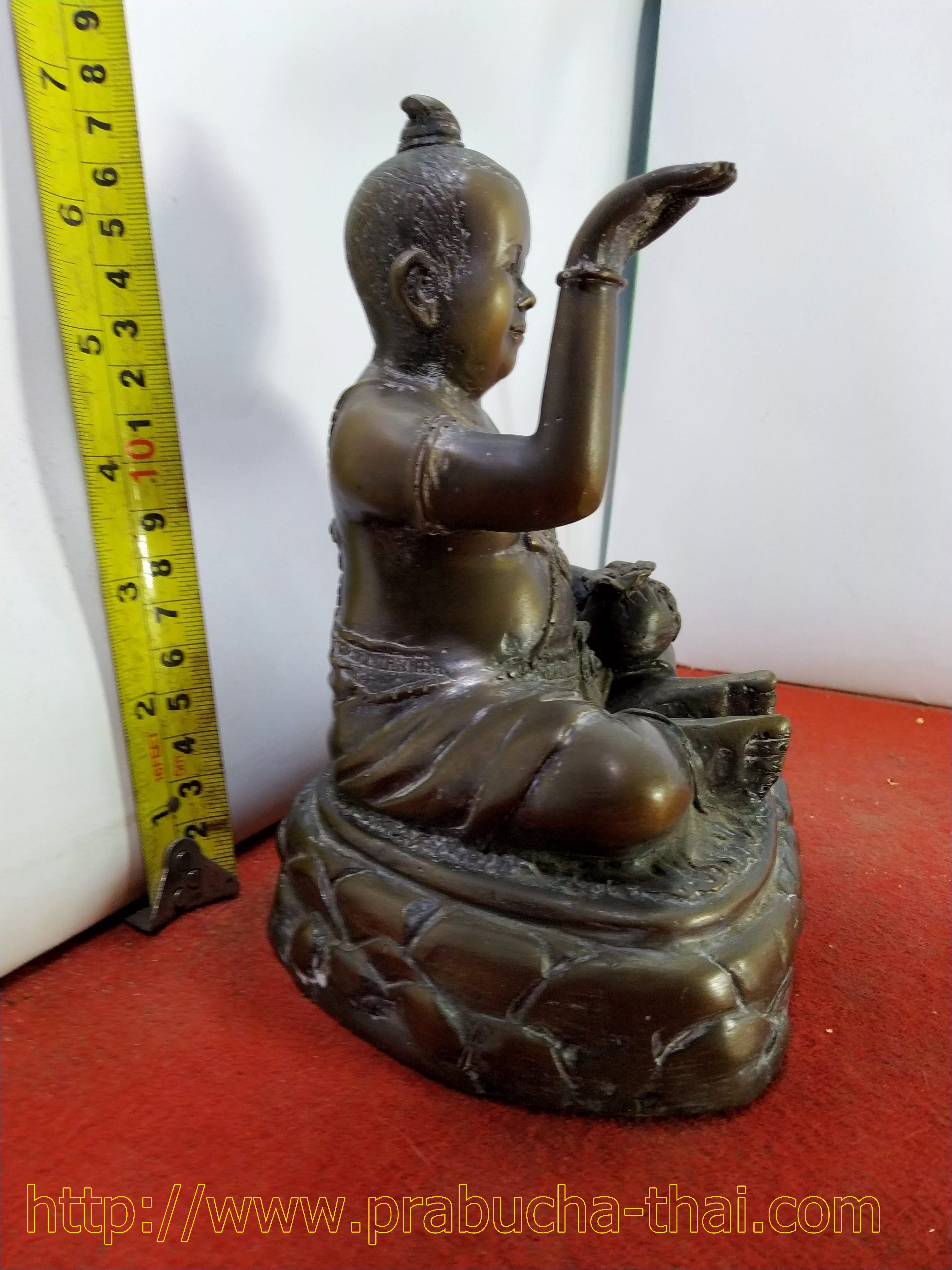 กุมารทองเพชรเจ้าจุก เนื้อโลหะฐานขนาด5นิ้ว วัดพรหมจริยาราม เชียงใหม่