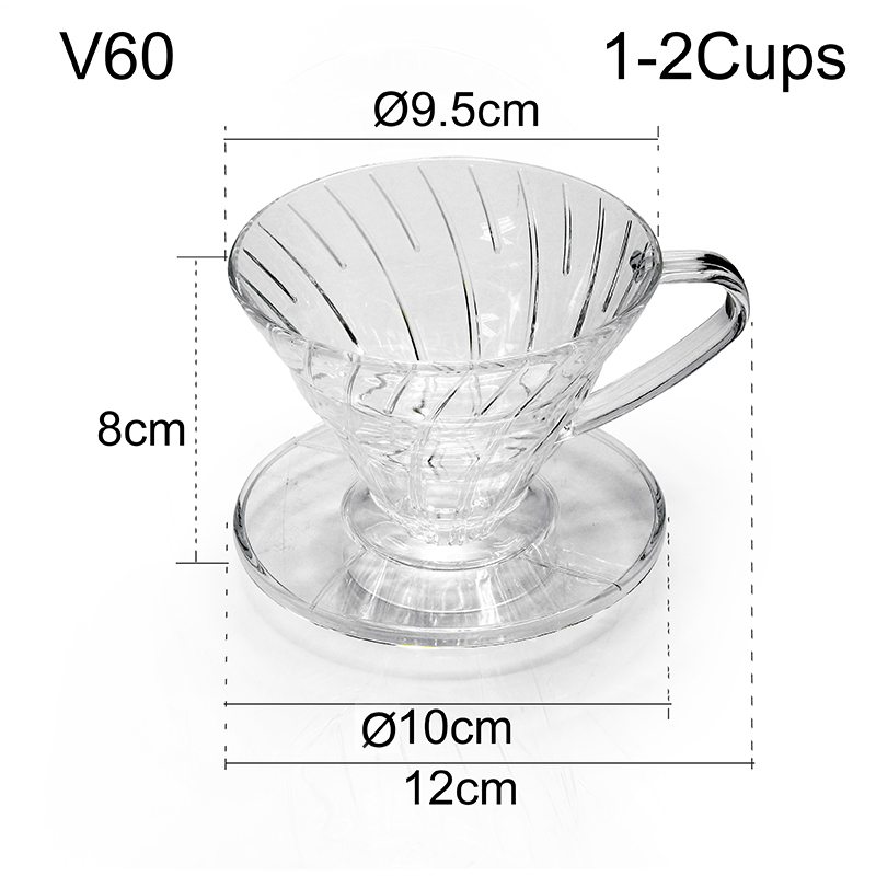 Coffee filter cup AS V60, single hole drip cup 1-2 cup