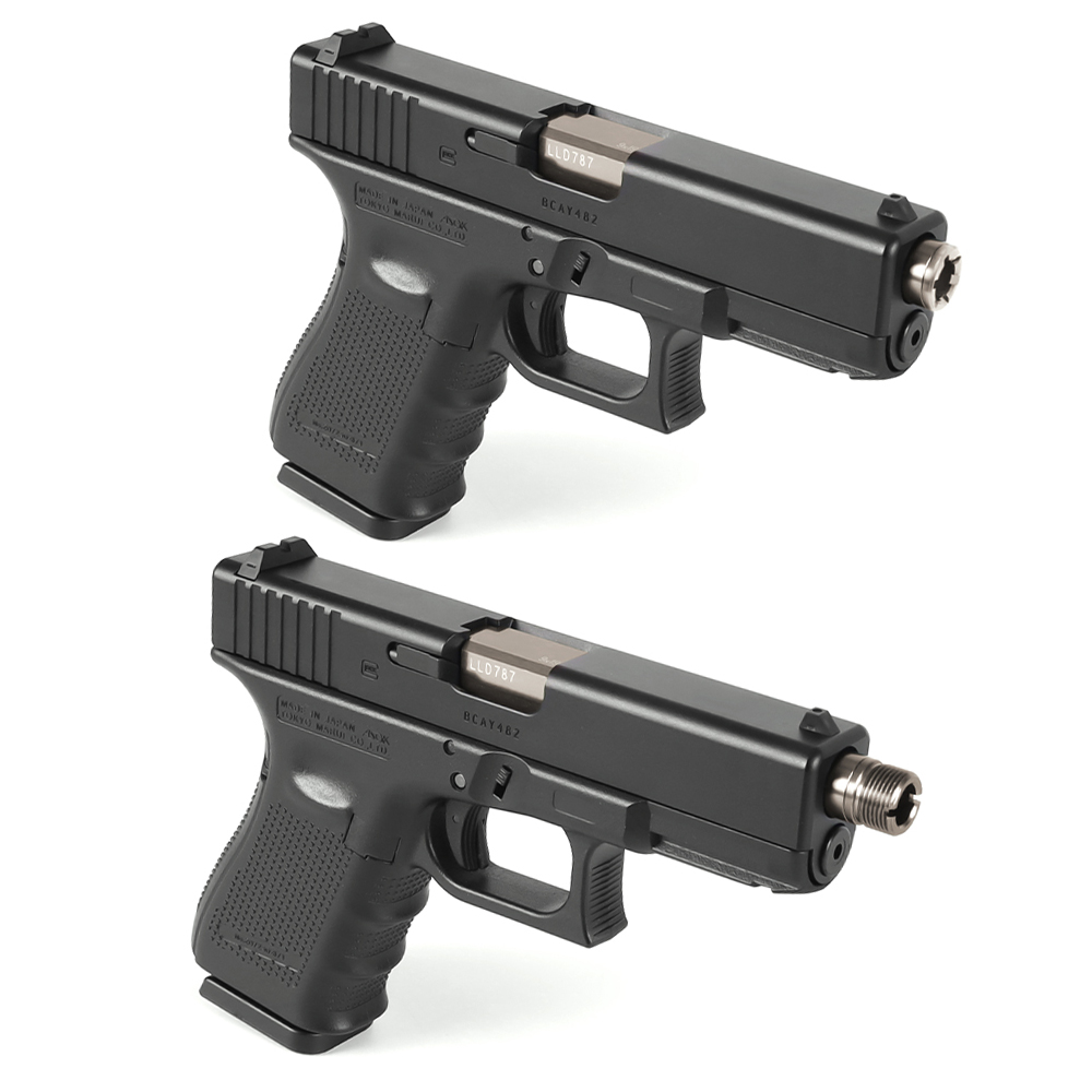 LAYLAX Nine Ball Marui G19 Non-Recoil Fixed 2WAY Outer Barrel - Gun Metal