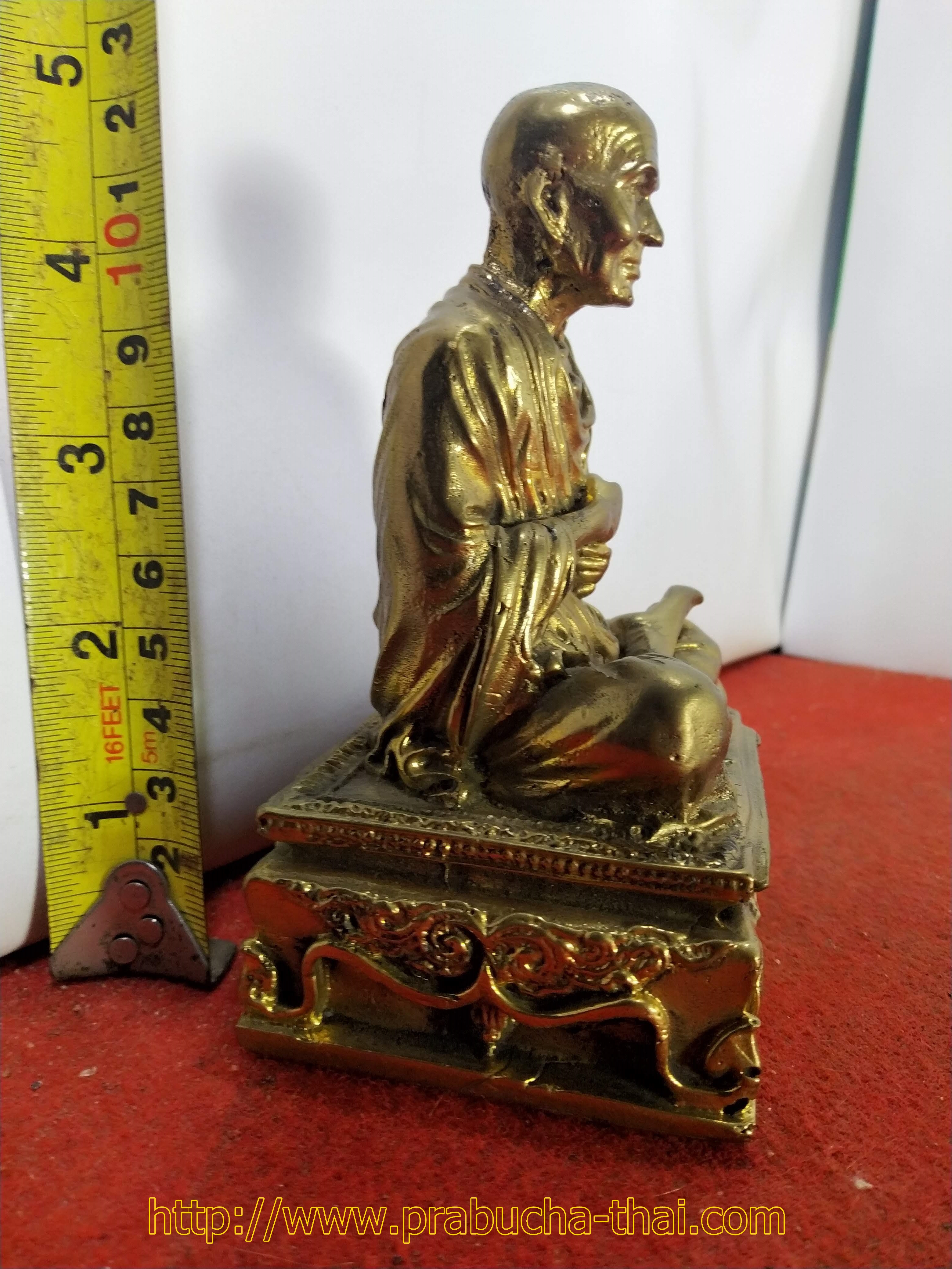 สมเด็จพระพุฒาจารย์ (โต พฺรหฺมรํสี) ฐาน 3 นิ้ว เนื้อทองเหลืองขัดเงา