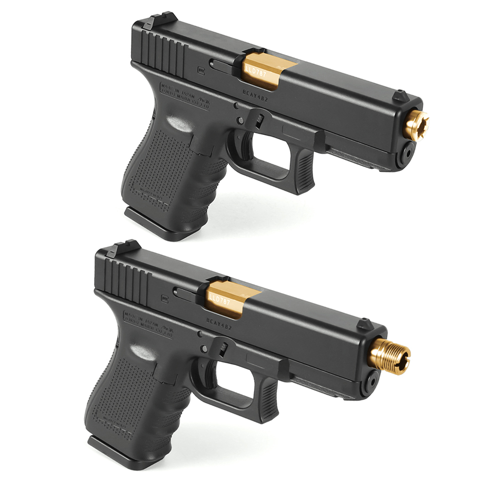 LAYLAX Nine Ball Marui G19 Non-Recoil Fixed 2WAY Outer Barrel - Gold