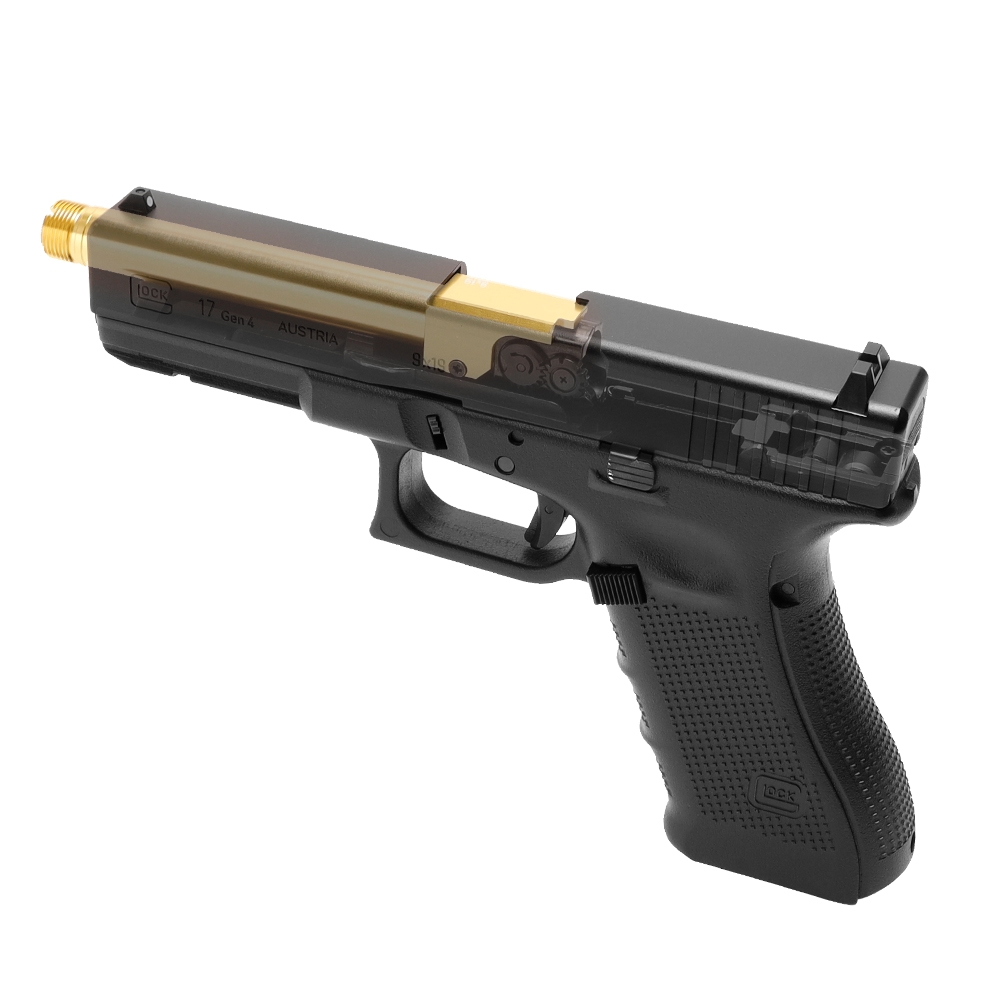 LAYLAX Nine Ball Marui G17 Gen4 Non-Recoil Fixed 2WAY Outer Barrel - Gun Metal