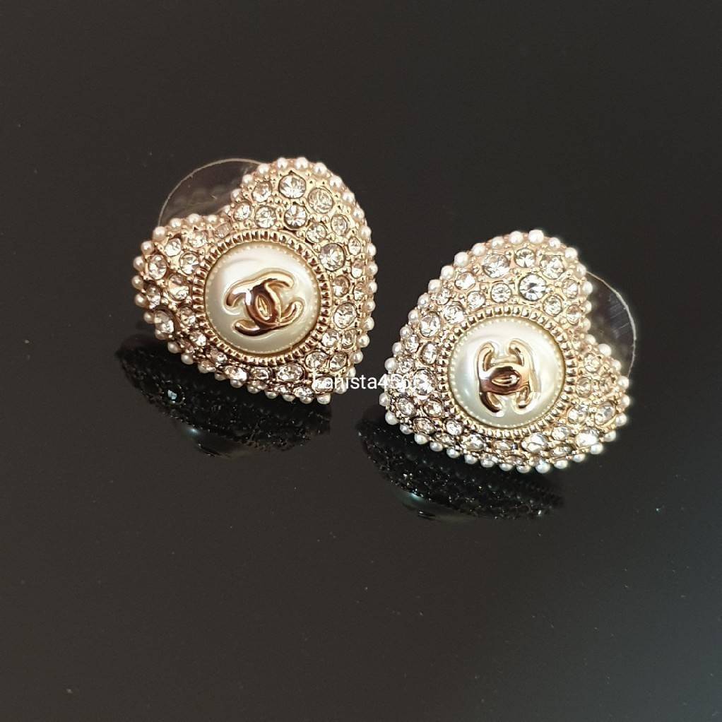 ต่างหูชาแนล Hiend ต่างหูชาแนลงาน1:1 ต่างหูหัวใจ Chanel earring heart