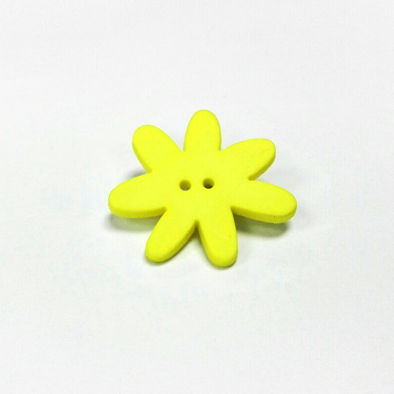 Flower button - Yellow col. (size 36L,144pcs/pack)