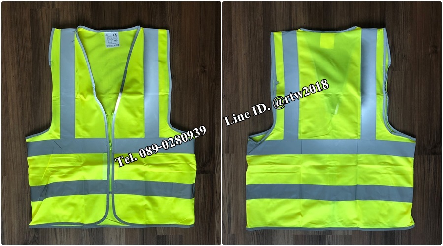 เสื้อกั๊กช่างสีเหลืองสะท้อนแสงเทาล้วน (รหัส Q8)