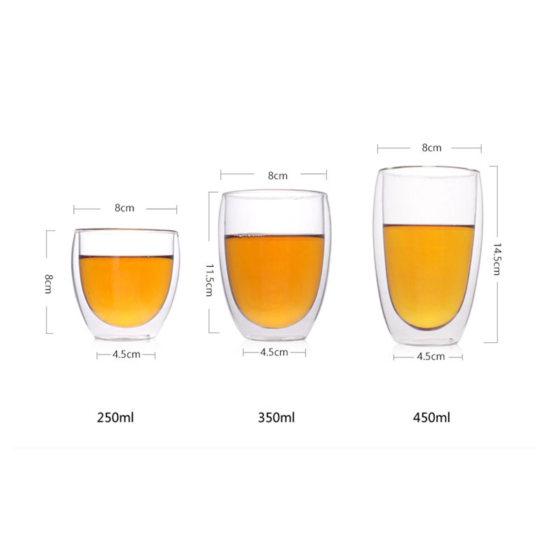 แก้วกาแฟ 2 ชั้น 250 cc. แก้วดับเบิ้ลวอลล์ 1610-339