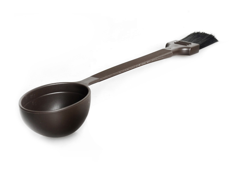 Nylon Espresso Machine Brush Coffee Cleaning Tool with Professional Measuring Scoop (Brown)