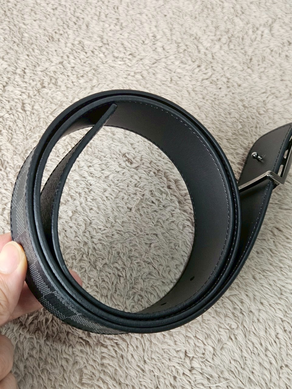 LV Initiales 40mm Damier Graphite Reversible Belt