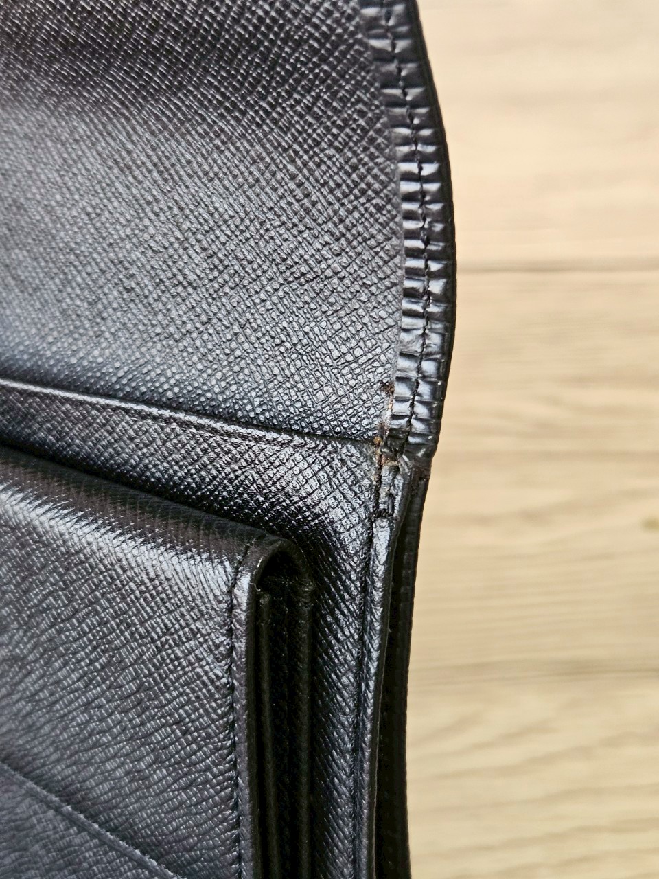 LV Epi Trifold Black Long Wallet