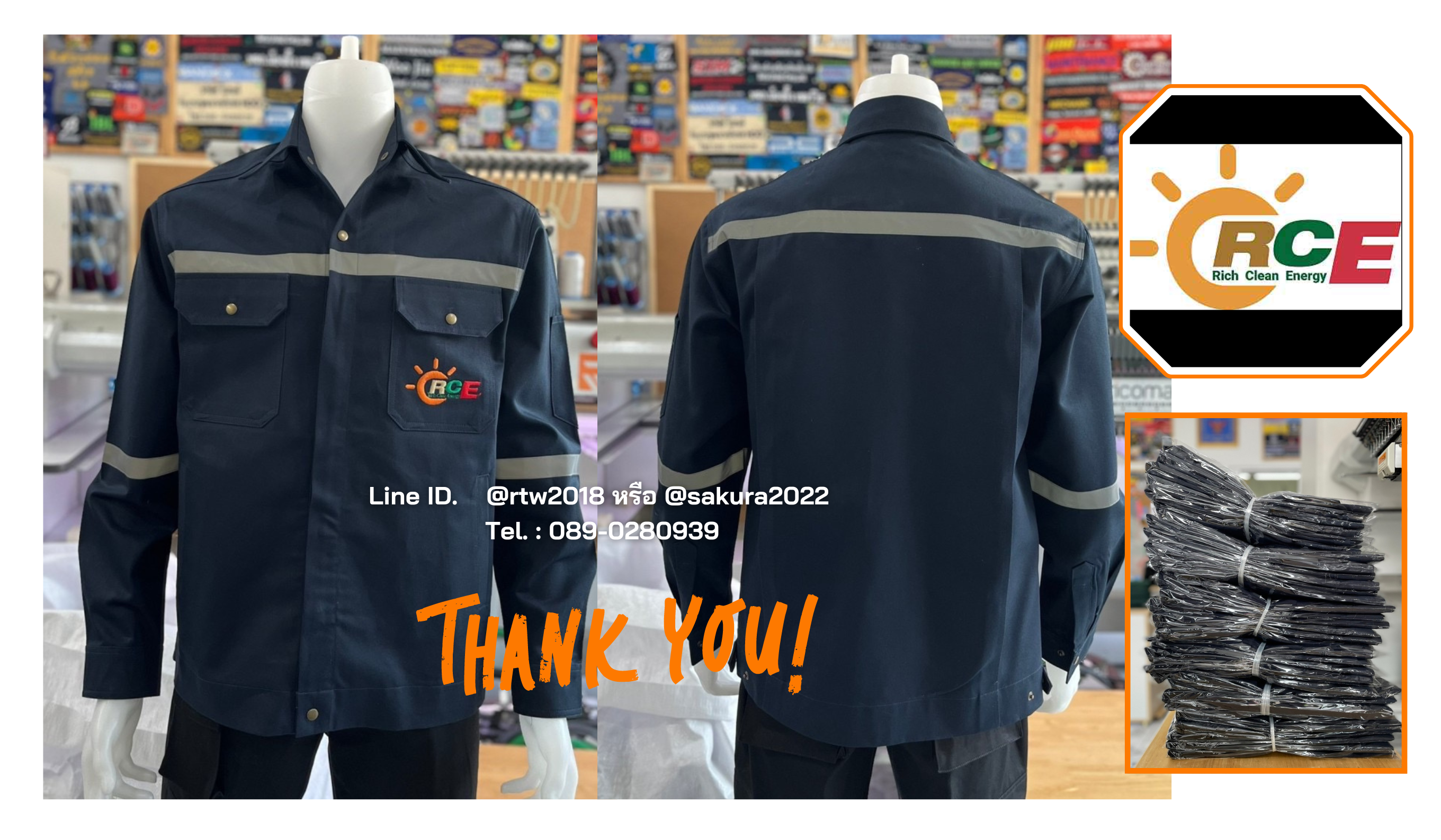 รหัส AB18.9 : เสื้อช่างแจ็คเก็ตแขนยาวผ้าเวสปอยท์ 4 กระเป๋าสีเทาอ่อน (ติดสะท้อนแสง)