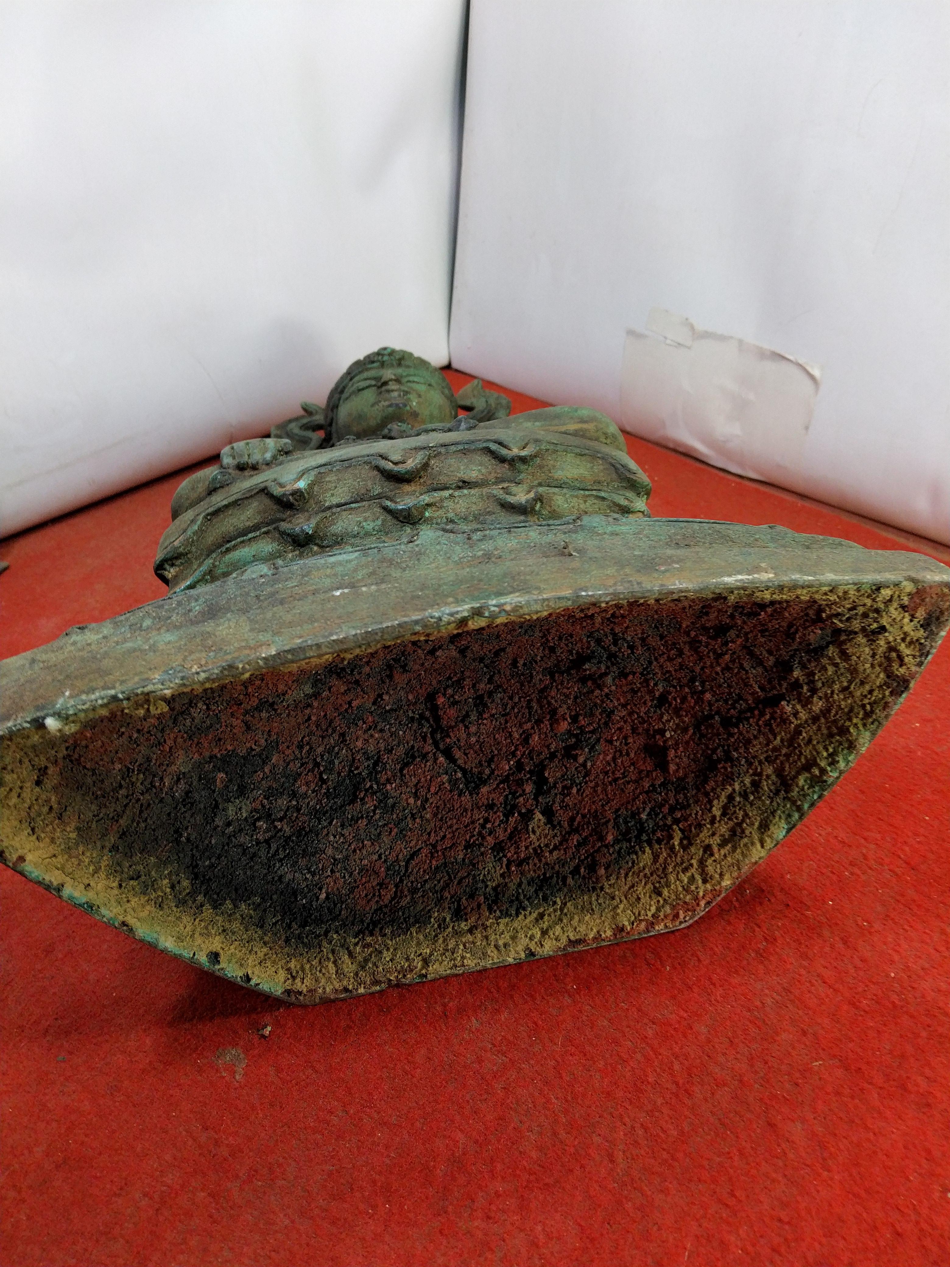 พระมหามัยมุนี หรือ มะฮาเมียะมุนิ เนื้อโลหะสำริดสภาพเก่า