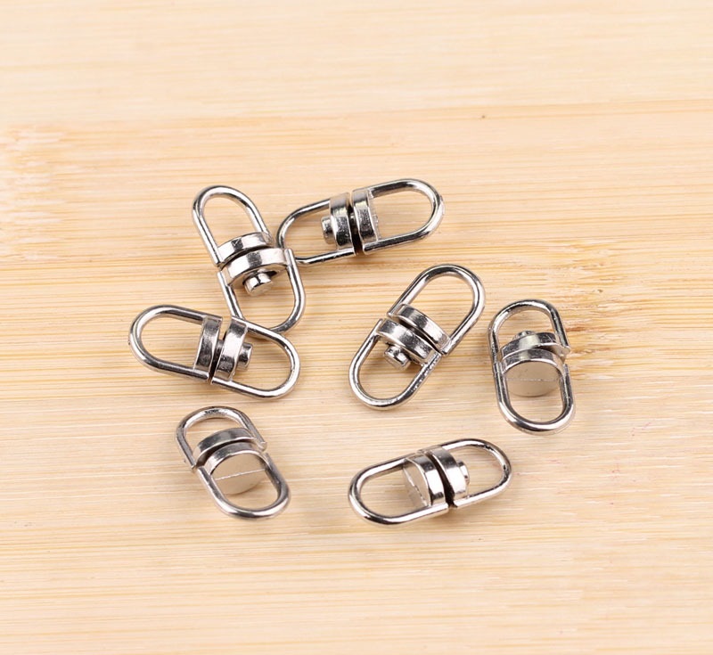 *100ชิ้น* ขายส่ง ข้อต่อพวงกุญแจ ตัวใหญ่ ขนาดยาว 19มิล สีเงิน