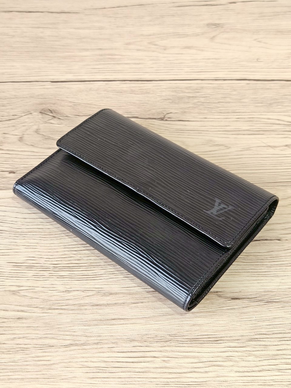 LV Epi Trifold Black Long Wallet