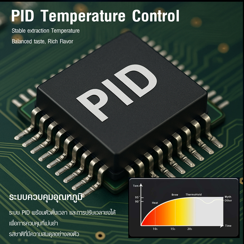 เครื่องชงกาแฟ Gemilai 1GR – หม้อต้มคู่ | ระบบ PID | แรงดัน 15 บาร์