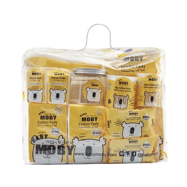 Baby Moby เซ็ตกระเป๋าสำลีสำหรับเด็กแรกเกิด Newborn Essentials Gift Bag /
