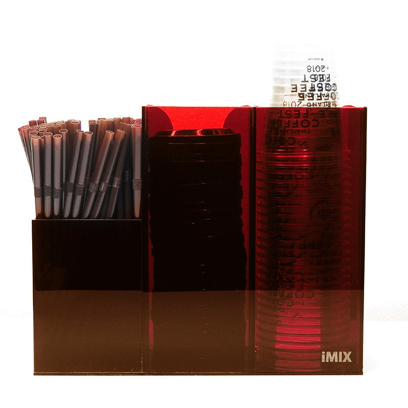 กล่องใส่แก้วกาแฟพลาสติก และ เครืองดื่มพลาสติก อะคริลิค 2 ช่อง ครึ่ง 1610-545