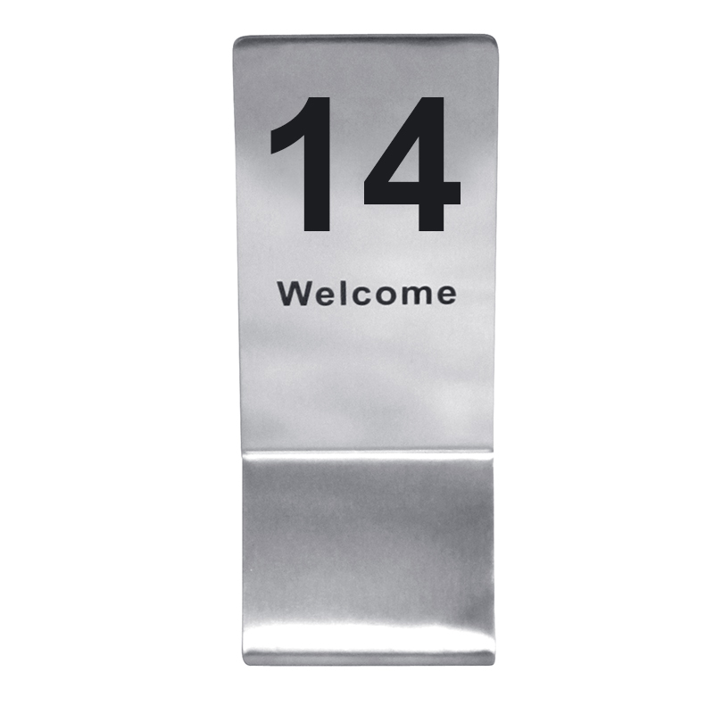 ป้ายโต๊ะสแตนเลสทรงสูง เลข 1-20 1617-020