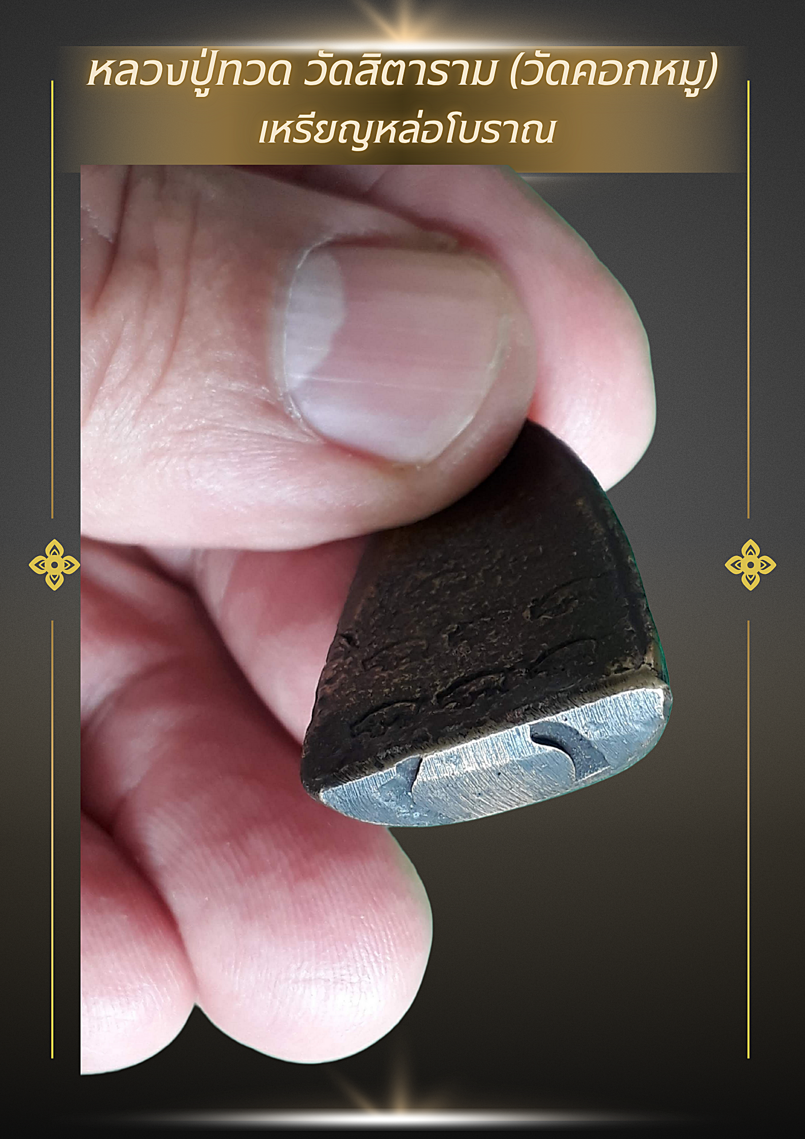 ✨ หลวงปู่ทวด วัดสิตาราม (วัดคอกหมู)พร้อม “โค้ตรูปหมู” ด้านหลังครบ 9 ตัว