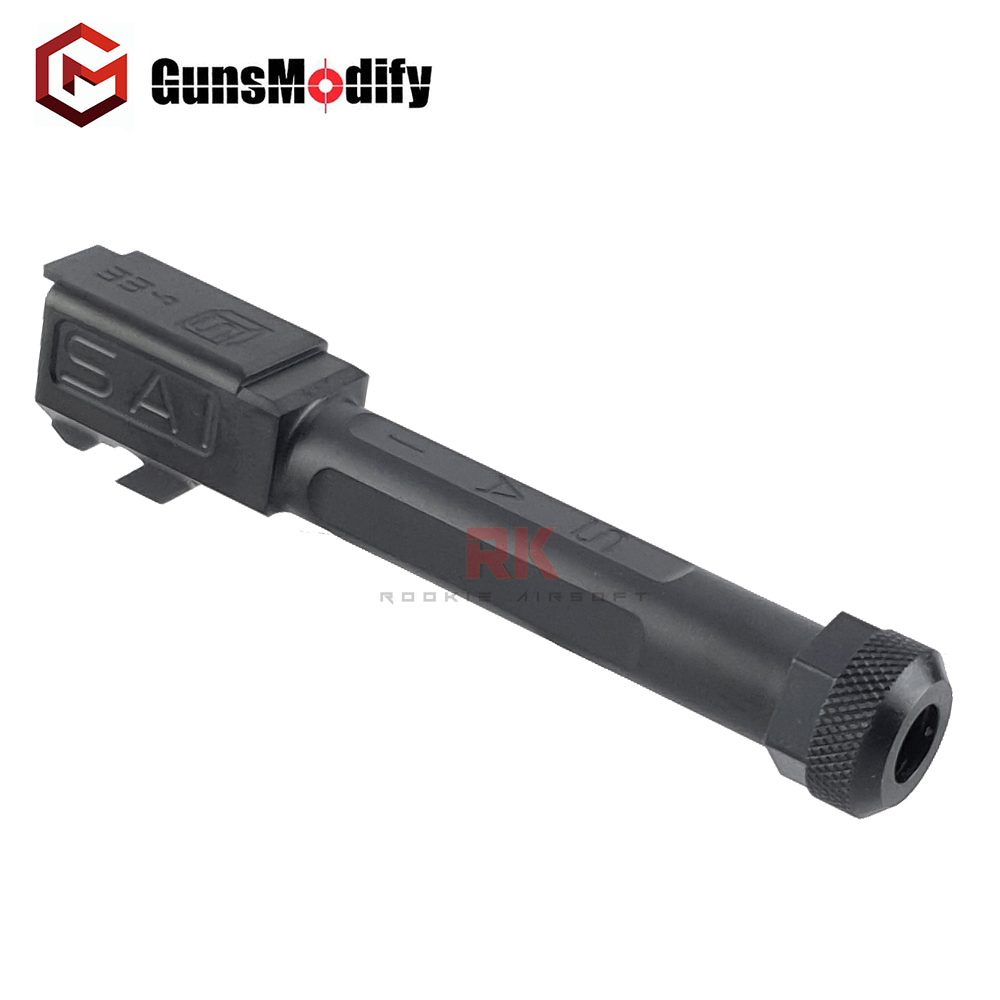 GunsModify SAI Stainless Threaded Barrel for Marui G19 (Black)
