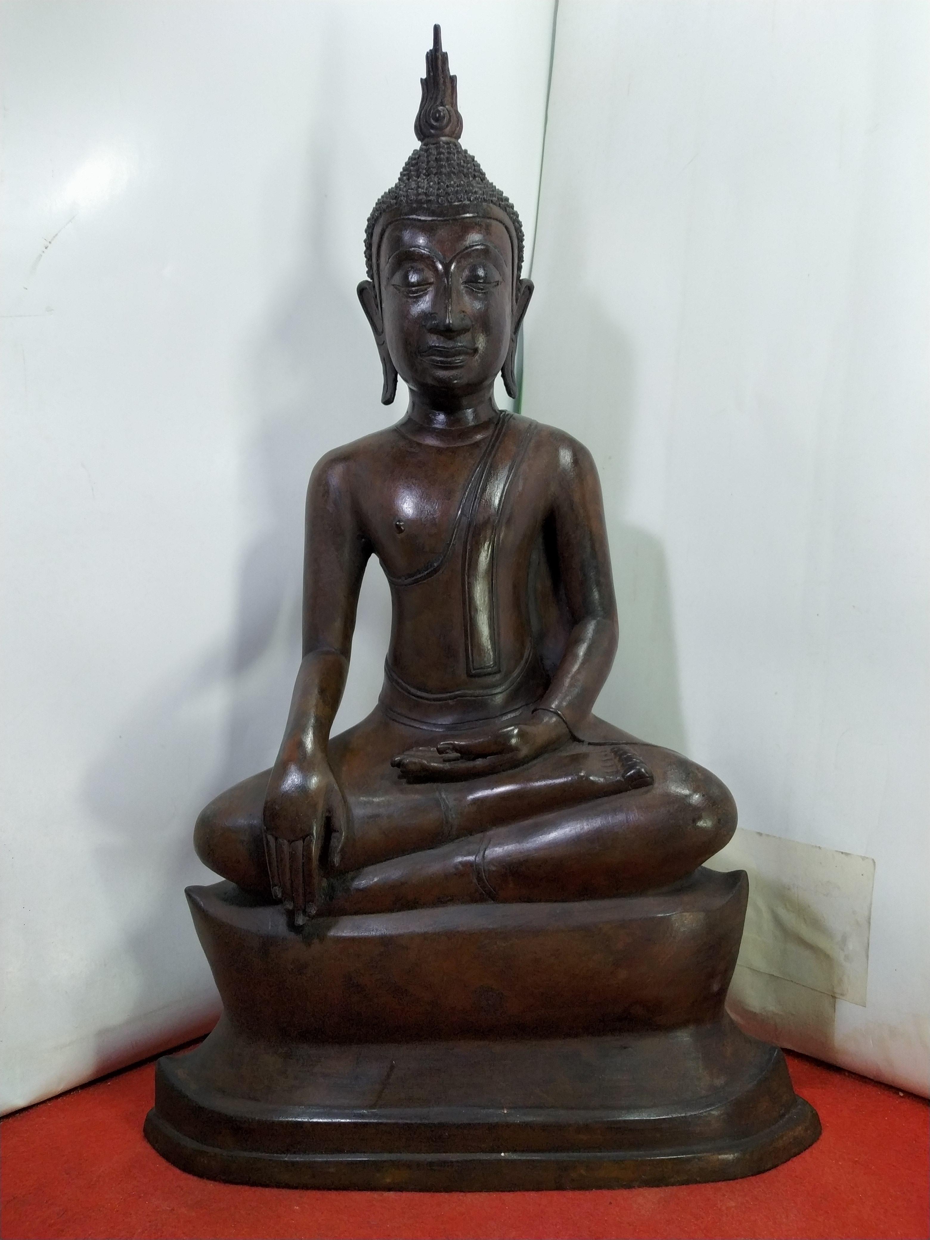 พระอู่ทอง ฐานสูง ขนาดหน้าตัก 9 นิ้ว เนื้อสำริด