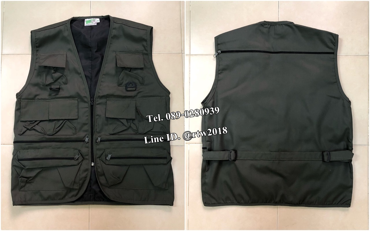 รหัส J1 : เสื้อกั๊กสีเขียวขี้ม้า