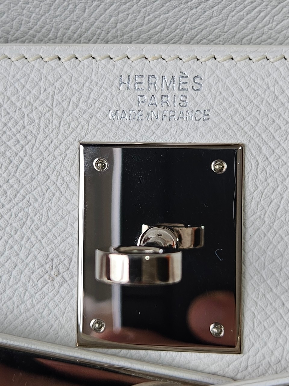 Hermes K32 Blance Epsom PHW stamp K
