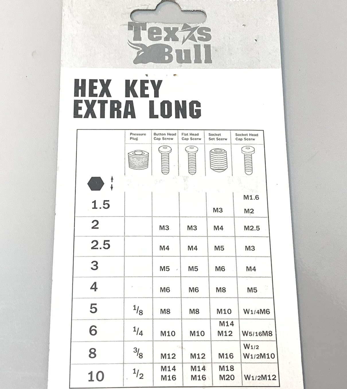 กุญแจหกเหลี่ยม มิล 9 ตัวชุด หัวตรง