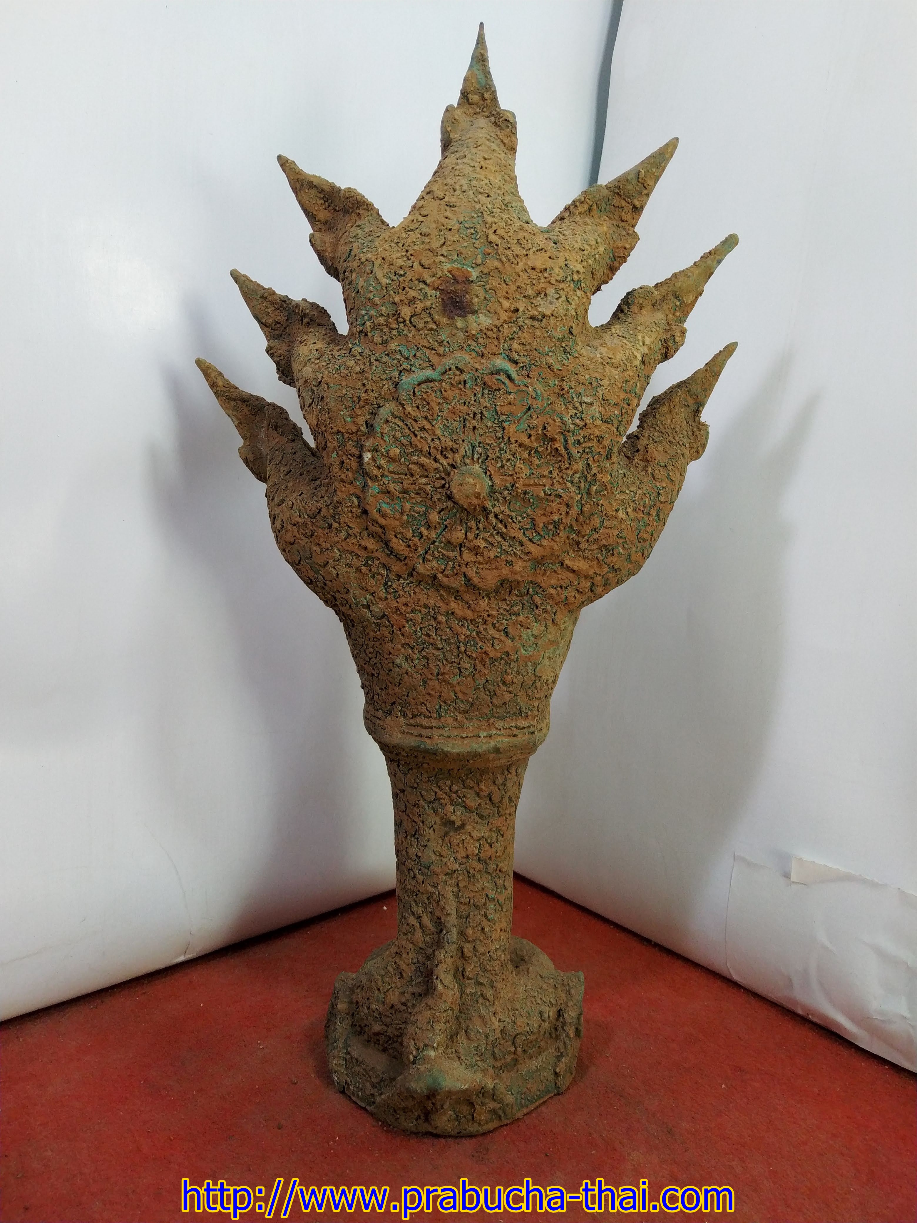 พระนาคปรก พระทราวดี ปางนาคปรก เนื้อโลหะสำริด สภาพเก่า