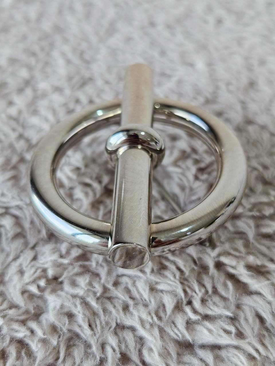 Hermes Belt 32mm หัวกลมเงิน