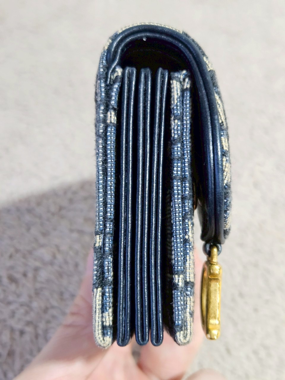 Dior Saddle 5 Gusset Card Holder Blue Dior Oblique Jacquard