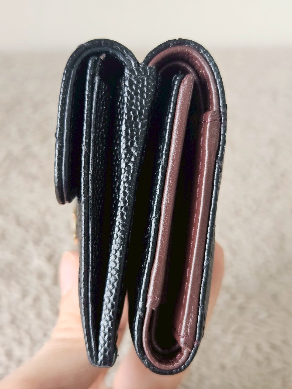 Chanel Trifold Short Black Caviar GHW Wallet