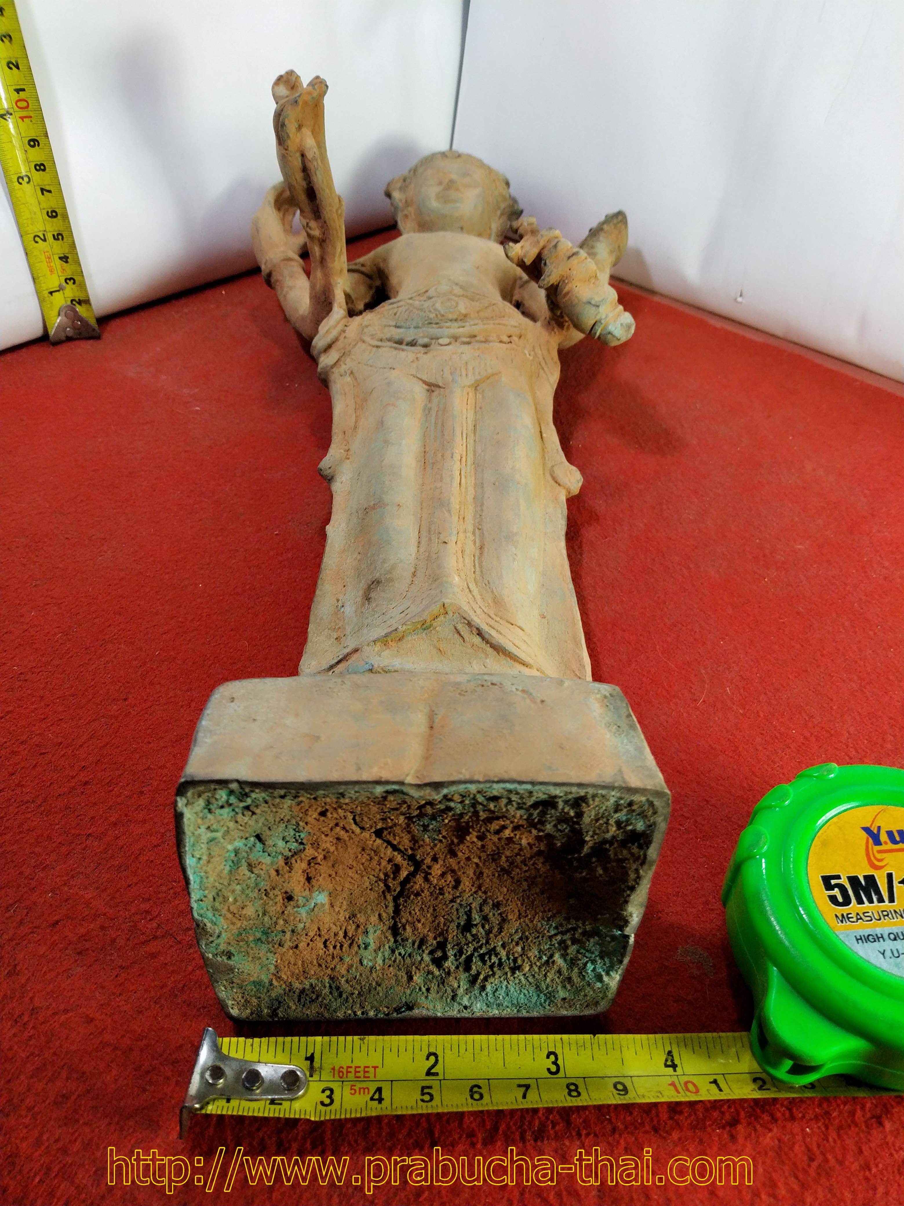 พระนางอุมา แปลงสี่กร สูง 19 นิ้ว เนื้อโลหะสำริดสภาพเก่า