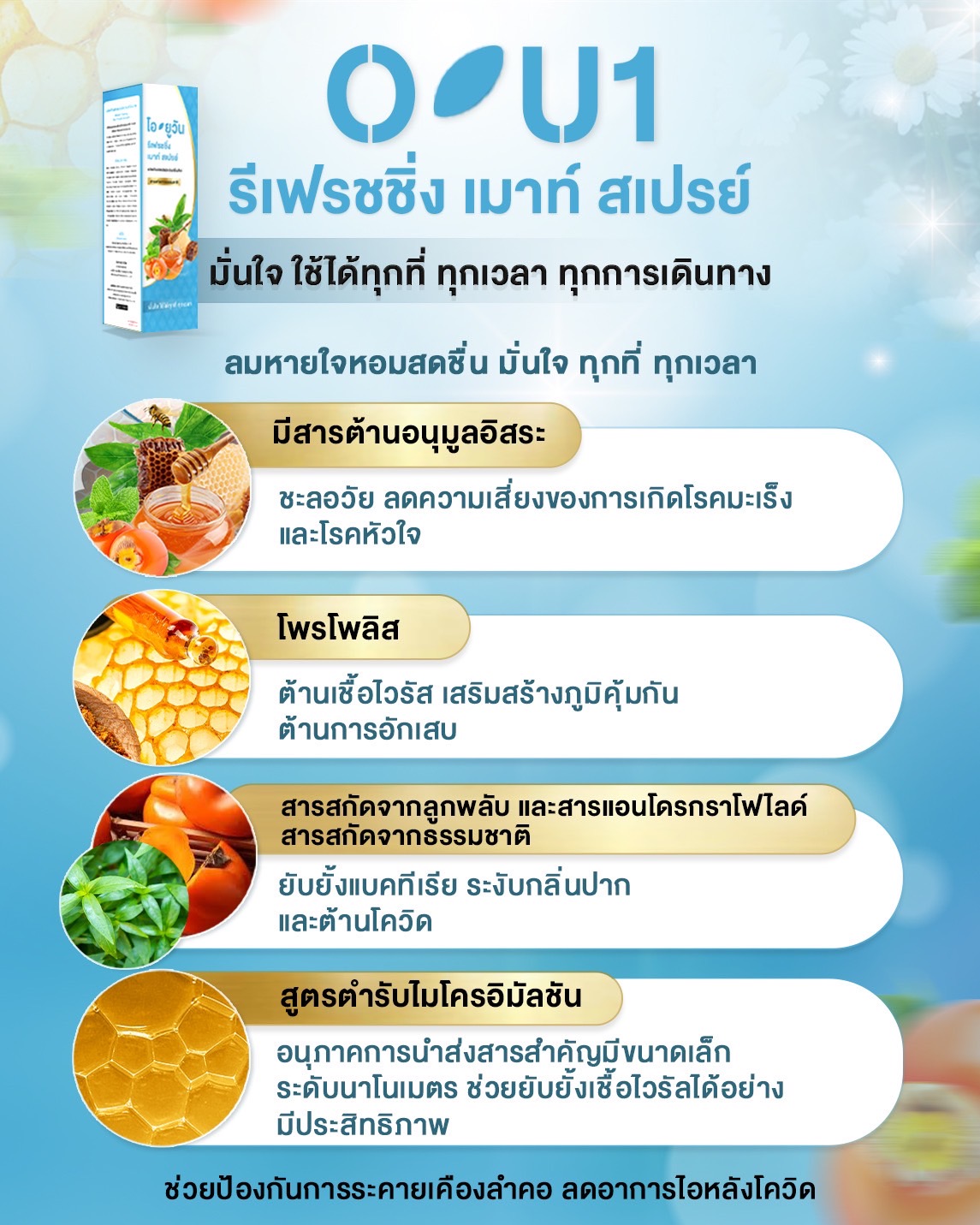 หอมเส็ง โอ-ยูวัน รีเฟรชชิ่ง เมาท์ สเปรย์ หมอเส็ง ฟ้า 20